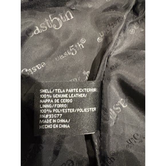 East 5th Ave Black Leather Jacket Blazer Women's Medium - Picture 10 of 12